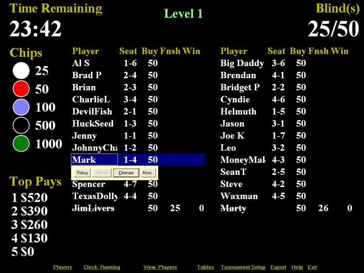 Poker Tournament Software